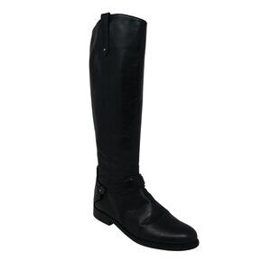 Tory Burch Colton Black Leather Knee High Harness Riding Boots Womens 9